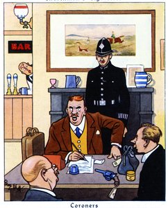 1936年、死因と状況を調査する検死官 作： René Bull